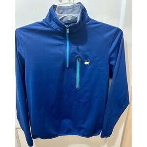 Men’s Masters Tech 1/4 Zip Blue Augusta Performance Golf Activewear Small LS